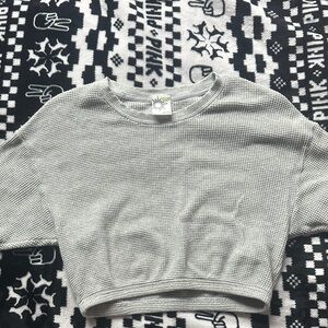 gray knitted aerie shirt